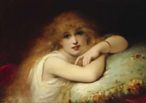 Una joven de ocio 1885