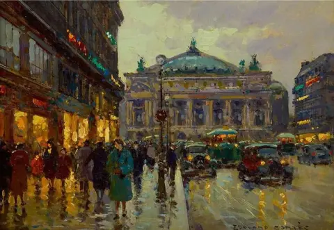 Avenue De L Opera på kvällen