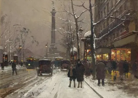 Boulevard Beaumarchais Med Julikolumnen I Avståndet