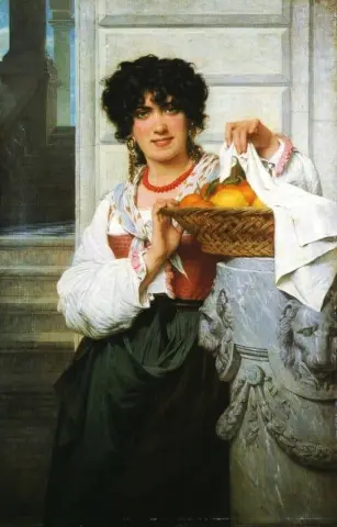 Pisan Girl With Basket Of Oranges And Lemons 1871