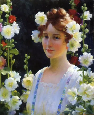 Among The Hollyhocks 1904
