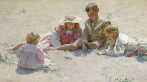 Barn vid stranden 1896