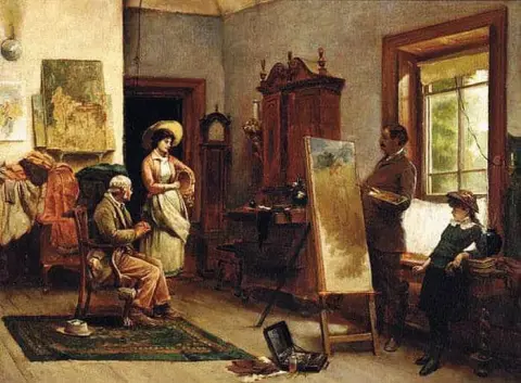 仕事中のアーティスト 1881-83
