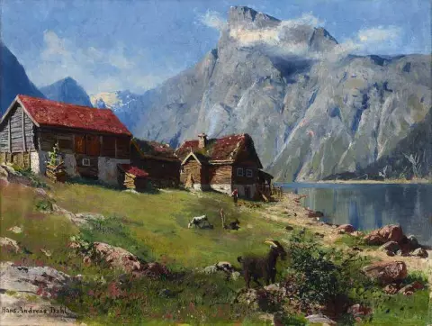 Norwegian Fjord With Goats