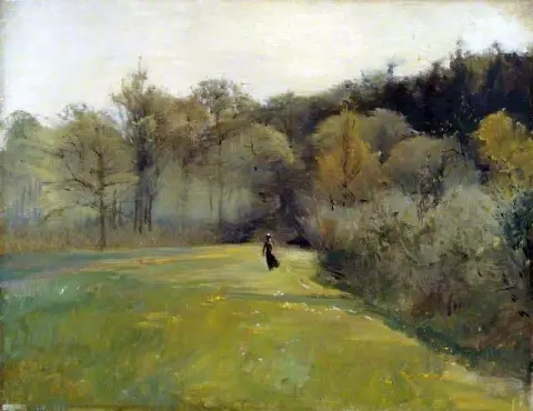 Vista desde Llandrindod Wells. El enlace superior Hacia 1900
