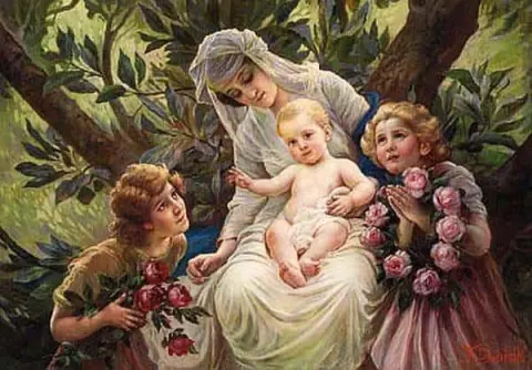 A Floral Tribute To A Mother And Child