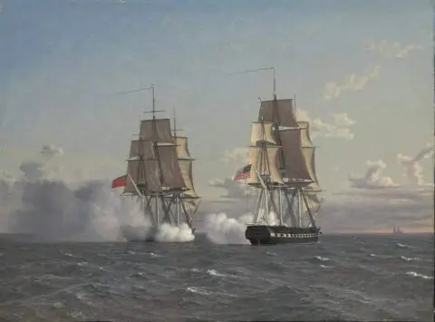 Batalla entre la fragata inglesa Shannon y la fragata estadounidense Chesapeak