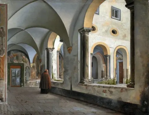 Los claustros del monasterio franciscano de Santa María en Aracoeli en Roma 1813-16