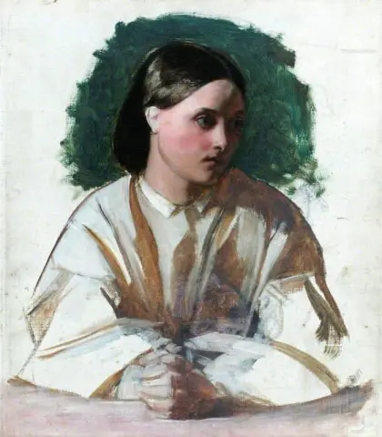 Uma garota com as mãos entrelaçadas, 1850
