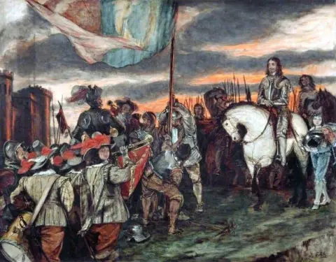 Carlos I elevando seu padrão em Nottingham, 1852