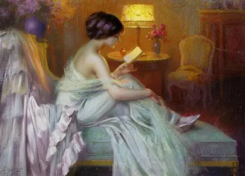 Reading by Lamplight