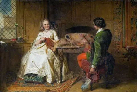 Catherine Seyton och Roland Graeme från Sir Walter Scott S Abboten 1863