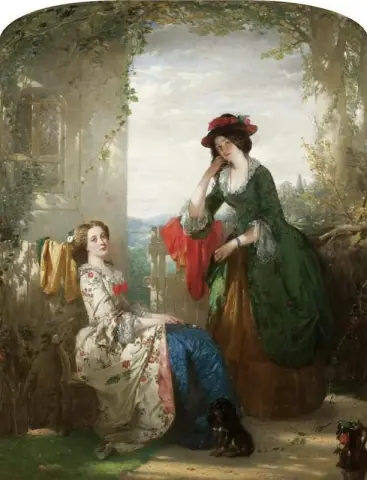 Sophia Och Olivia Från Vicar of Wakefield. 1853