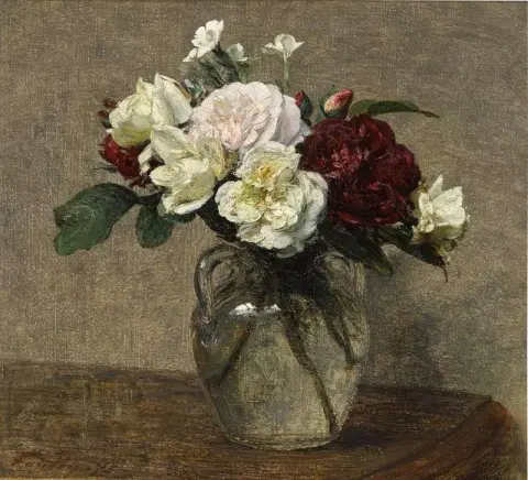 Bouquet di rose e garofani vari 1878