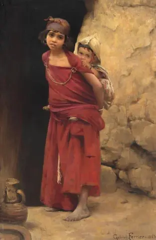 Молодая алжирская девушка с ребенком 1883