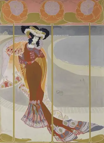 Elegante Sur La Plage Ca. 1901-05