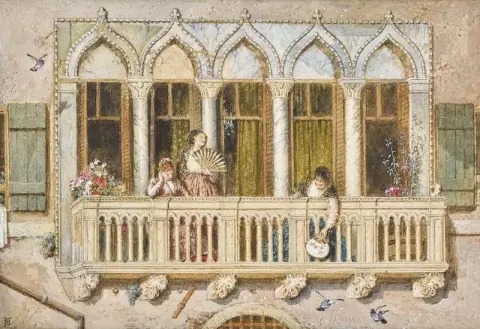 Un balcón en el Gran Canal de Venecia