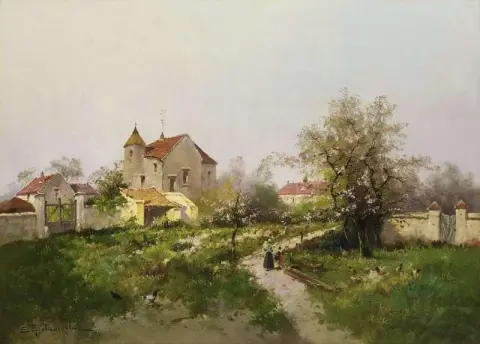 Ländliche Szene in den Vororten von Barbizon