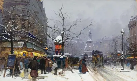 Die Rue Du Temple und der Place De La Republique im Winter
