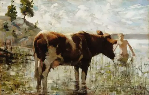 Ku og gutt 1885