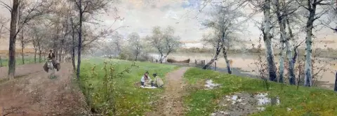 Персонажи на берегу Гвадалквивира Севилья 1900