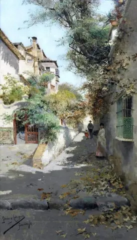 Уличная сцена в Гранаде 1890 г.