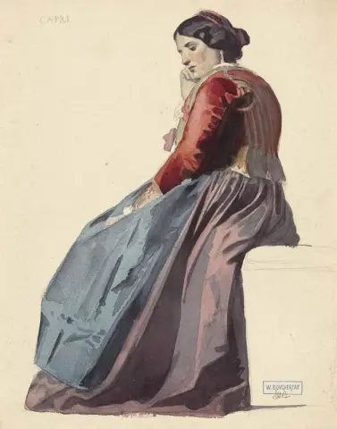 Studie van een zittende vrouw, ca. 1851