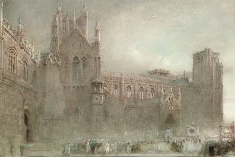 Wells Cathedral Somerset 1920의 북쪽 현관에 의한 행렬