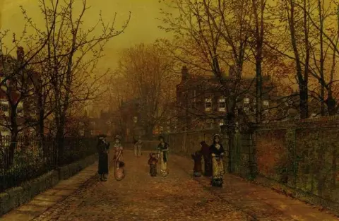 En bygata på söndagskvällen 1881