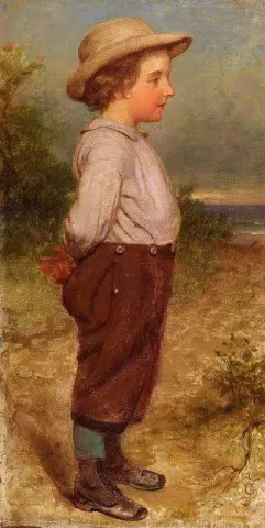 Een Portret Van Een Jonge Jongen Aan De Kust
