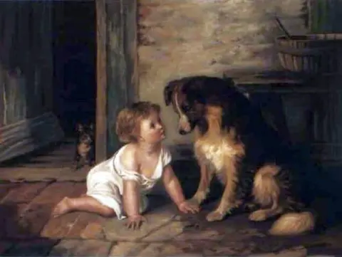Making Friends With A Collie 1889