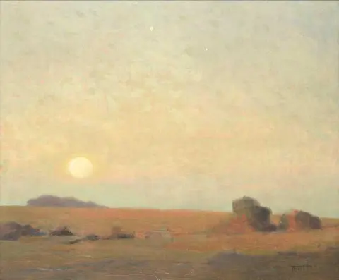 Landschaft bei Sonnenuntergang