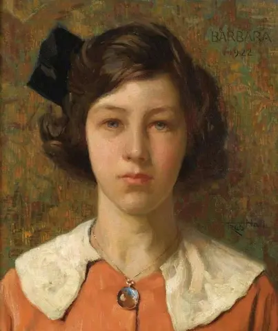 Porträt von Barbara Hall, der Tochter des Künstlers, 1922
