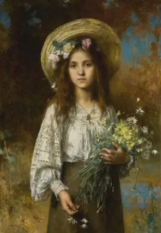 Menina com flores
