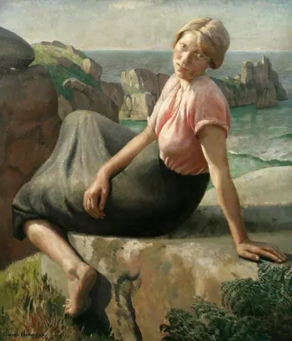 Ragazza su una scogliera 1926