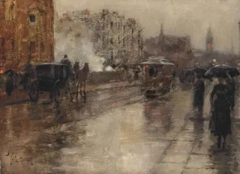 Día lluvioso Boston Ca. 1886