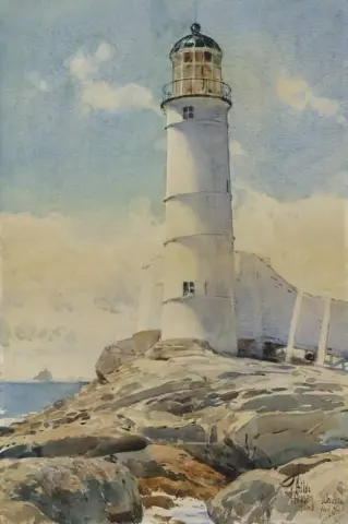 Luz de la Isla Blanca Islas de Shoals 1886