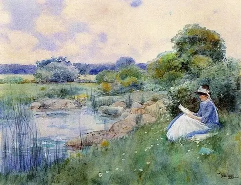 Mujer leyendo 1885