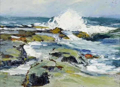 Olas rompiendo en la orilla