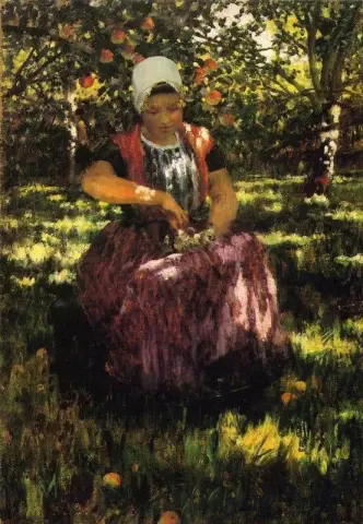 В саду