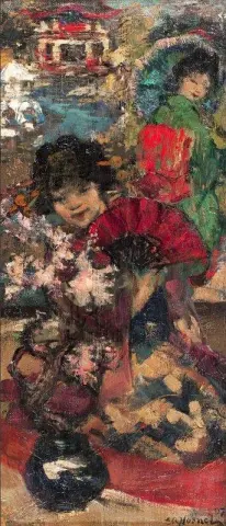 Meninas Japonesas Em Um Jardim, 1893