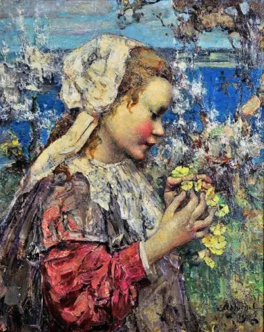 Menina com prímulas 1906
