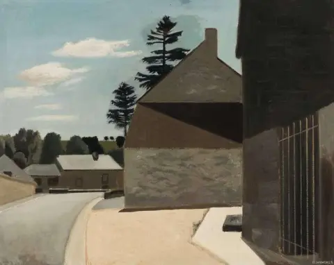 Belgisk landsby – landskap i bakgrunnen ca. 1960