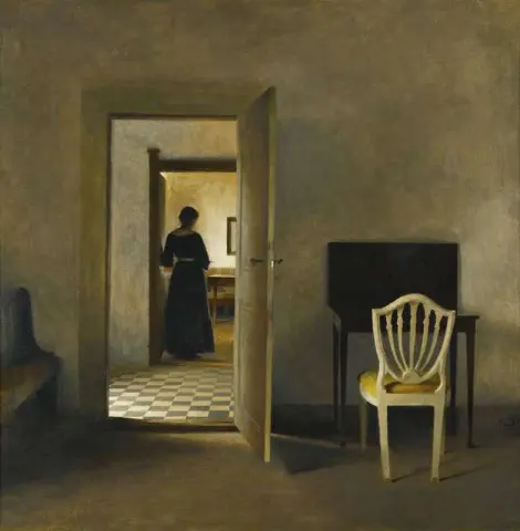 Interior con silla blanca 1907