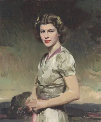 Portrait Of A Young Girl In A Gray Dress