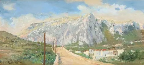 Un camino rural cerca de los Dolomitas en Italia