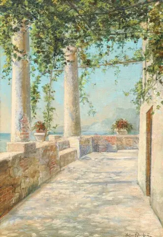Vista de una pérgola italiana