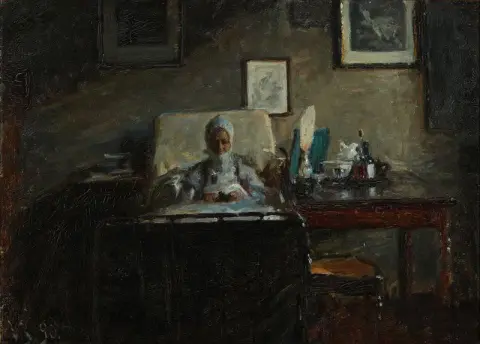 Γιαγιά στο κρεβάτι του πόνου της 1890