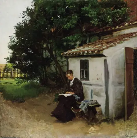 The Artist's Wife Outside Their House In Skagen