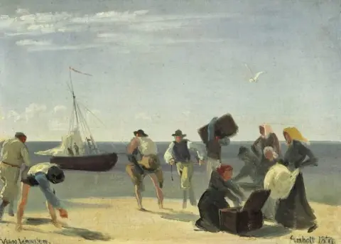 Travelers From Anholt On The Way From The Beach To An Awaiting Sailing Ship 187x